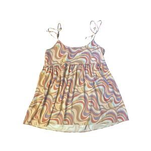 Women XXXL Altar Houseline Edith Mini Dress Painted Hills Tie Sleeve Dress Print